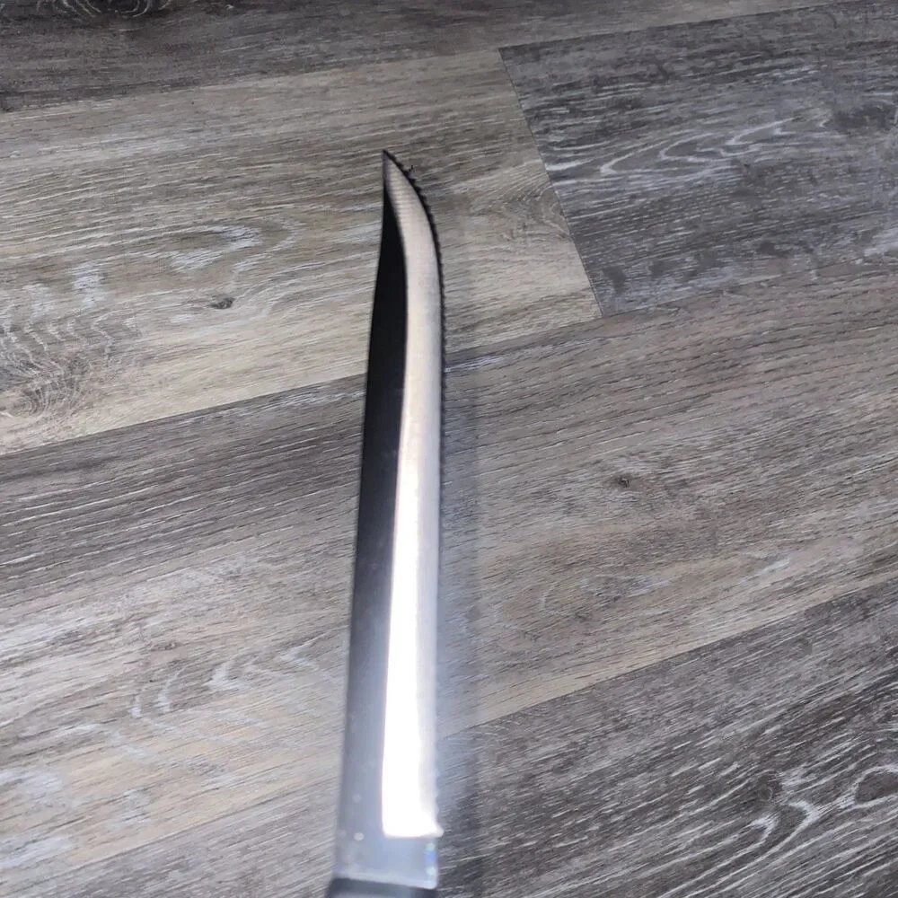 Vintage Cutco 1729 JI Carver Knife Serrated Edge With Classic Dark Brown Handle